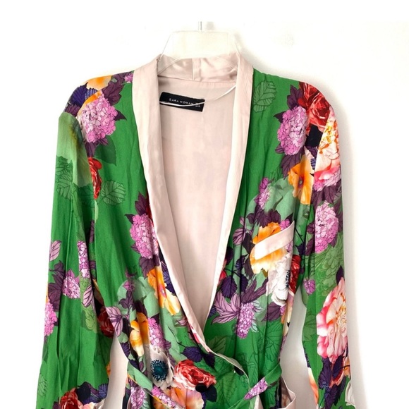 Zara Jackets & Blazers - NWT - Zara Green Floral Kimono